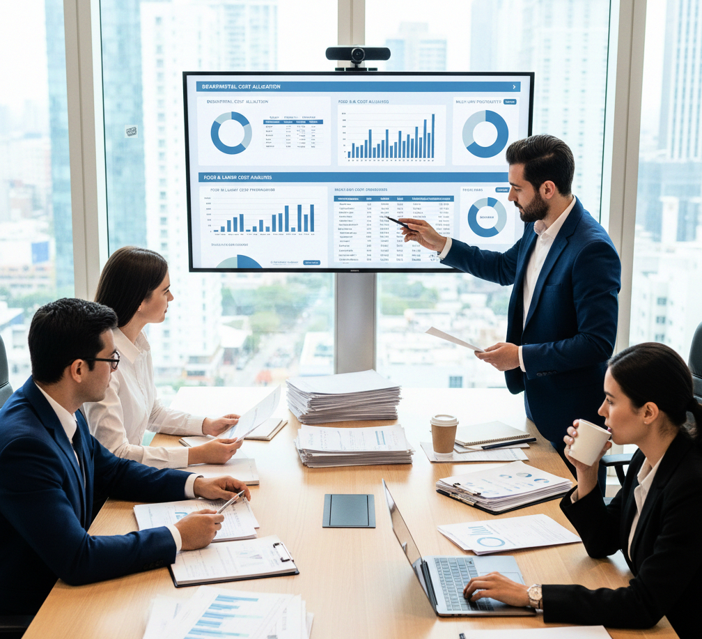 Team planning next steps for modelado financiero y evaluación de proyectos de inversión para empresas de construcción e infraestructura